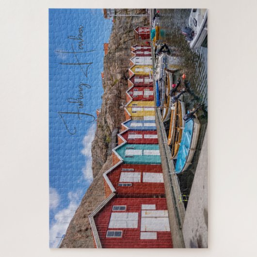 Personalisierter Fischereihafen, landschaftlich Puzzle (Vertikal)