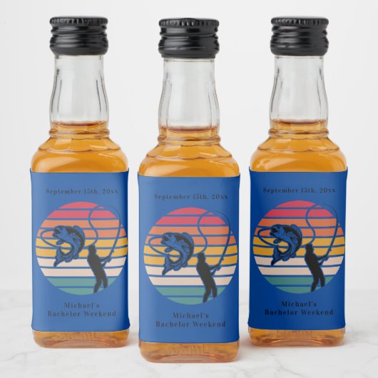 Personalisierter Fischfang Bachelor Weekend Alkoholflaschenetikett (Flaschen)