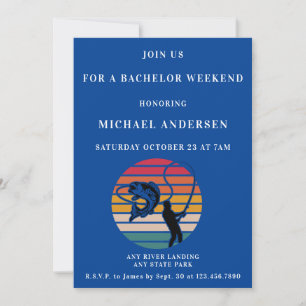 Personalisierter Fischfang Bachelor Weekend Einladung