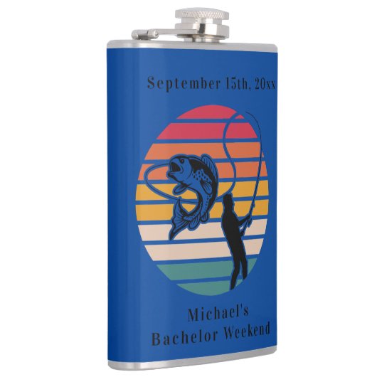 Personalisierter Fischfang Bachelor Weekend Flachmann (Rechts)