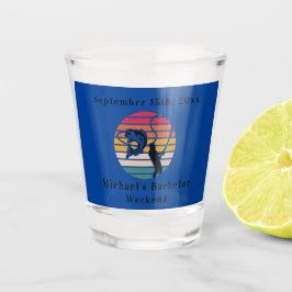 Personalisierter Fischfang Bachelor Weekend Schnapsglas
