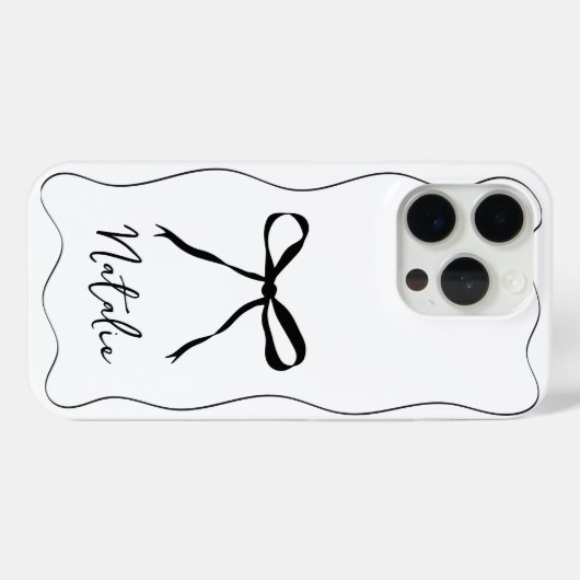 Personalisierter Flachbandbow Modernes Monochrom Case-Mate iPhone Hülle (Rückseite (Horizontal))