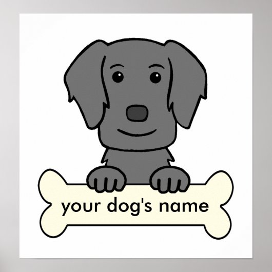 Personalisierter, flachüberzogener Retriever Poster (Vorne)