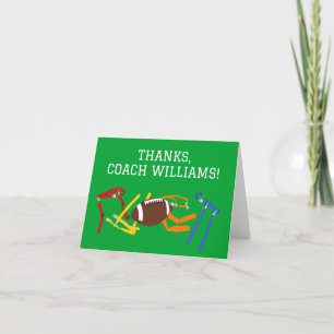 Personalisierter Flag-Football-Trainer Dankeskarte