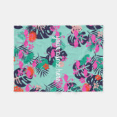 Personalisierter Flamingo-Blanket Fleecedecke (Vorderseite (Horizontal))