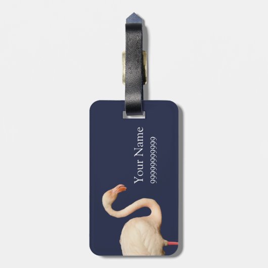 Personalisierter Flamingo-Gepäck-Umbau Gepäckanhänger (Rückseite vertikal)