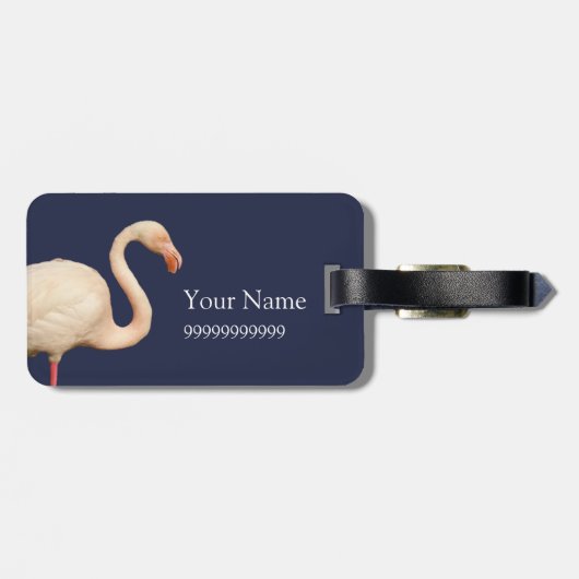 Personalisierter Flamingo-Gepäck-Umbau Gepäckanhänger (Rückseite horizontal)