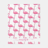 Personalisierter Flamingo-Patter mit Individuelle Fleecedecke (Vorderseite)