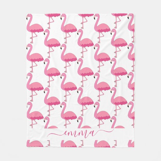 Personalisierter Flamingo-Patter mit Individuelle Fleecedecke (Vorderseite)