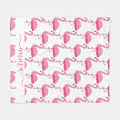 Personalisierter Flamingo-Patter mit Individuelle Fleecedecke (Vorderseite (Horizontal))