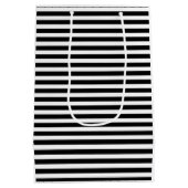 Personalisierter Flamingo-Streifen Mittlere Geschenktüte (Rückseite)