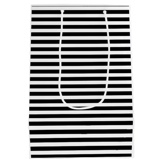 Personalisierter Flamingo-Streifen Mittlere Geschenktüte (Rückseite)