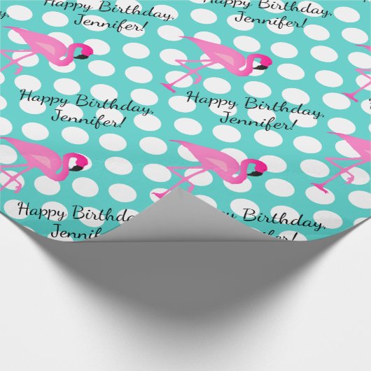 Personalisierter Flamingo und Geschenkpapier (Ecke)