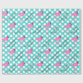 Personalisierter Flamingo und Geschenkpapier (Flach)
