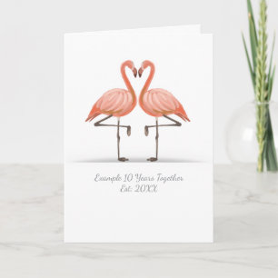 Personalisierter Flamingo X Jahre Zusammen Jubiläu Karte