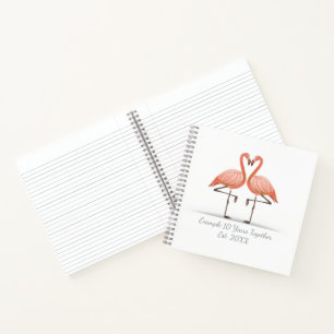 Personalisierter Flamingo X Jahre Zusammen Jubiläu Notizblock