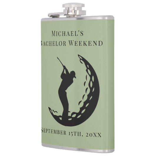 Personalisierter Flasche | Bachelor Golf Weekend Flachmann (Links)
