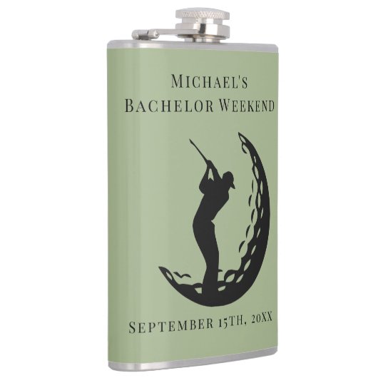 Personalisierter Flasche | Bachelor Golf Weekend Flachmann (Rechts)