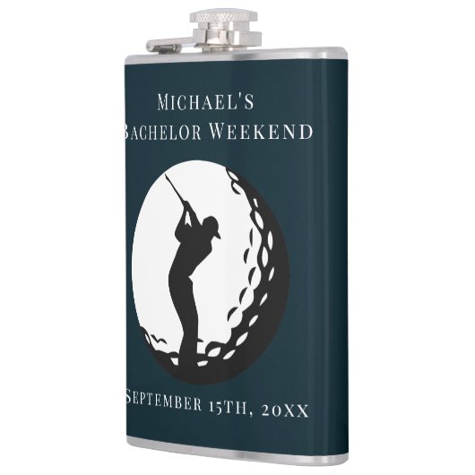 Personalisierter Flasche | Bachelor Golf Weekend Flachmann (Links)