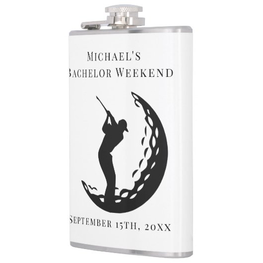 Personalisierter Flasche | Bachelor Golf Weekend Flachmann (Links)