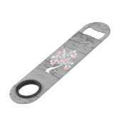 Personalisierter Flaschenöffner aus dem Herzen, ro (Rückseite Schrägansicht)