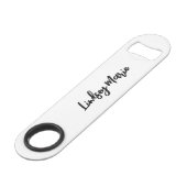 PERSONALISIERTER FLASCHENOPENER FÜR WASSERFARBEN SPEED FLASCHENÖFFNER (Rückseite Schrägansicht)