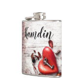 Personalisierter Flasenholzschlüssel für mein Herz Flachmann (Links)