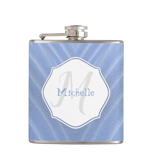 Personalisierter Flask mit blauem Sand Flachmann (Vorderseite)