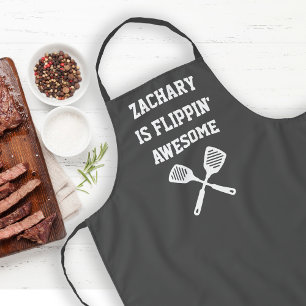 Personalisierter Flippin Awesome Spatel Grau Schürze