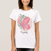 Personalisierter Floral Butterfly T - Shirt (Vorderseite)