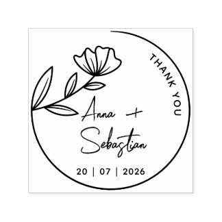 Personalisierter Floral-Hochzeitsstempel Permastempel