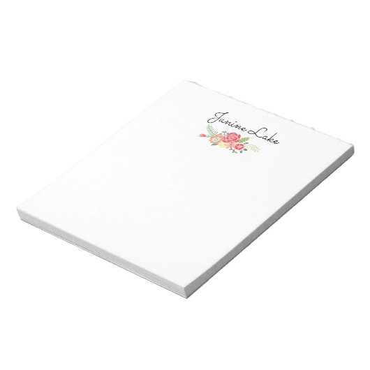 Personalisierter floraler Editor Notizblock (Rotiert)