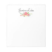 Personalisierter floraler Editor Notizblock (Vorderseite)