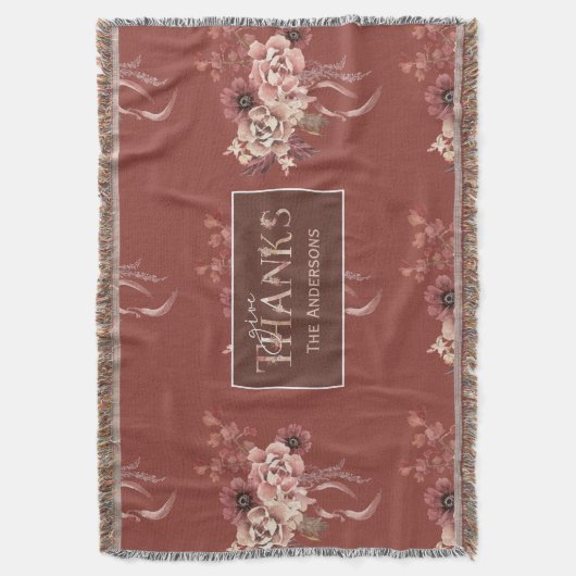 Personalisierter floraler Erntedank Decke (Vorderseite Vertikal)