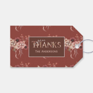 Personalisierter floraler Erntedank Geschenkanhänger