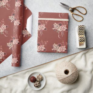 Personalisierter floraler Erntedank Geschenkpapier