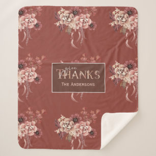 Personalisierter floraler Erntedank Sherpadecke