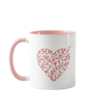 Personalisierter floraler Herz-Valentinstag-Kaffee