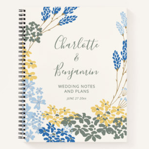 Personalisierter floraler Hochzeitsplaner Sagegrün Notizblock