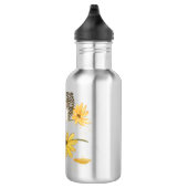 Personalisierter floraler Igel Edelstahlflasche (Rechts)