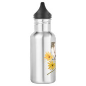 Personalisierter floraler Igel Edelstahlflasche (Links)