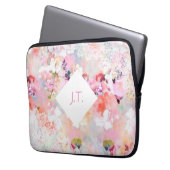 Personalisierter floraler Laptop-Sieb Laptopschutzhülle (Vorderseite Links)