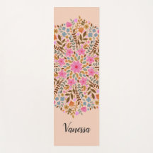 Personalisierter floraler Natur-Mandala Rosa