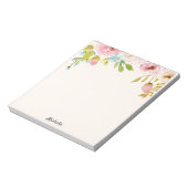 Personalisierter floraler Notepad IHR TEXTgeschenk Notizblock (Rotiert)