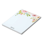Personalisierter floraler Notepad IHR TEXTgeschenk Notizblock (Rotiert)