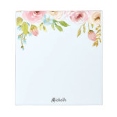 Personalisierter floraler Notepad IHR TEXTgeschenk Notizblock (Vorderseite)