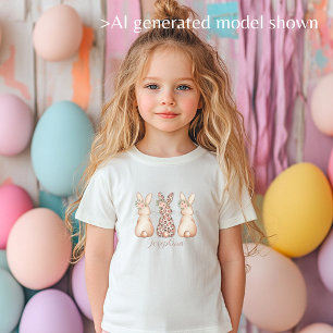 Personalisierter floraler Osterhase Kinder T-Shirt