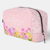 Personalisierter Floralgarten Rosa Waschbeutel (Rechte Ecke)