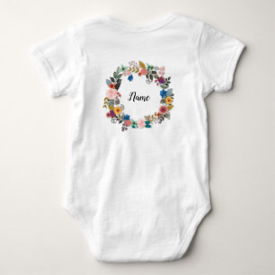 PERSONALISIERTER FLORALKRAFTROMPER BABY STRAMPLER