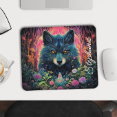 Personalisierter Floralwaldwolf Mousepad